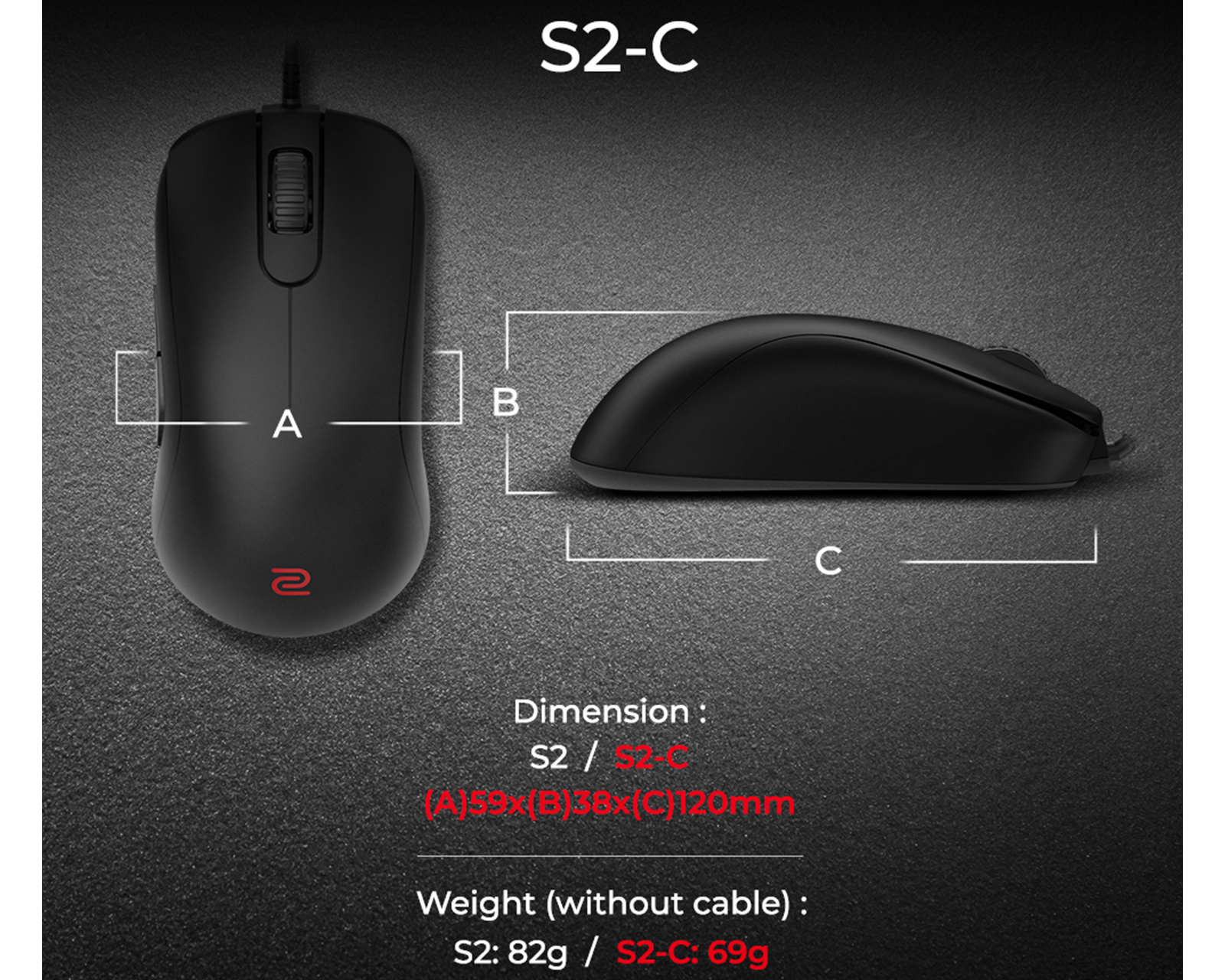 ZOWIE by BenQ S2-C Gaming Mouse