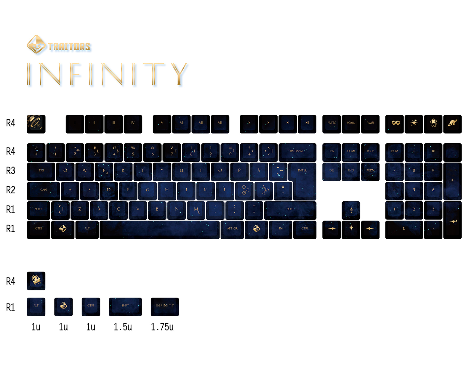Traitorkeys INFINITY 116 Keys Keycap set PBT - us.MaxGaming.com