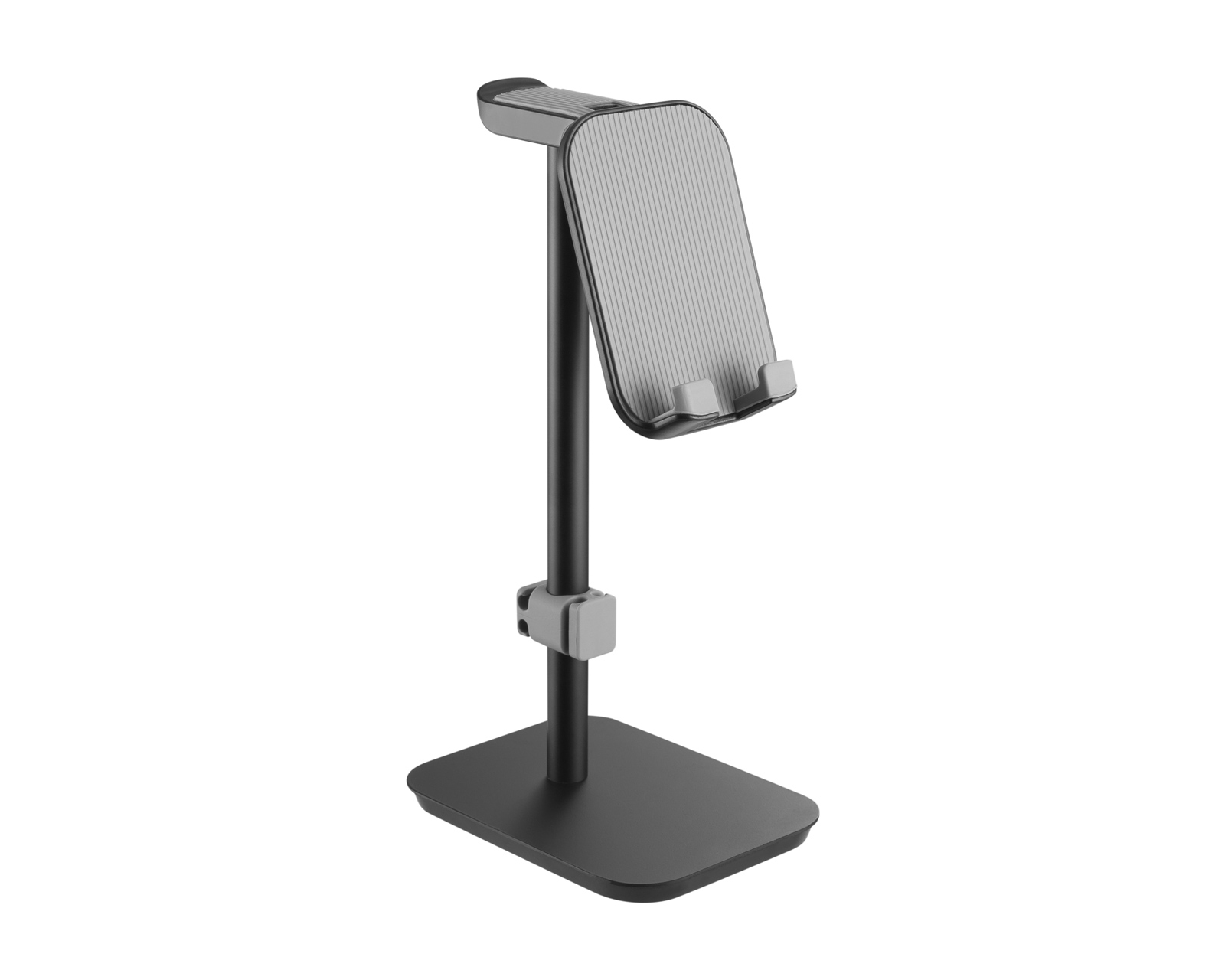 MaxMount Aluminum Headphone Stand with Tiltable Phone Holder Black