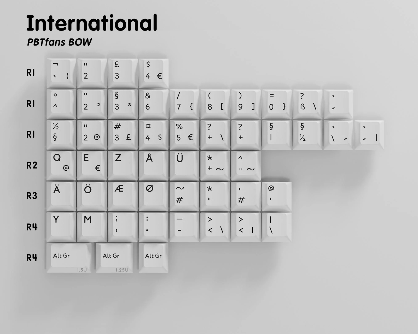 KBDfans PBTfans BoW International kit - us.MaxGaming.com