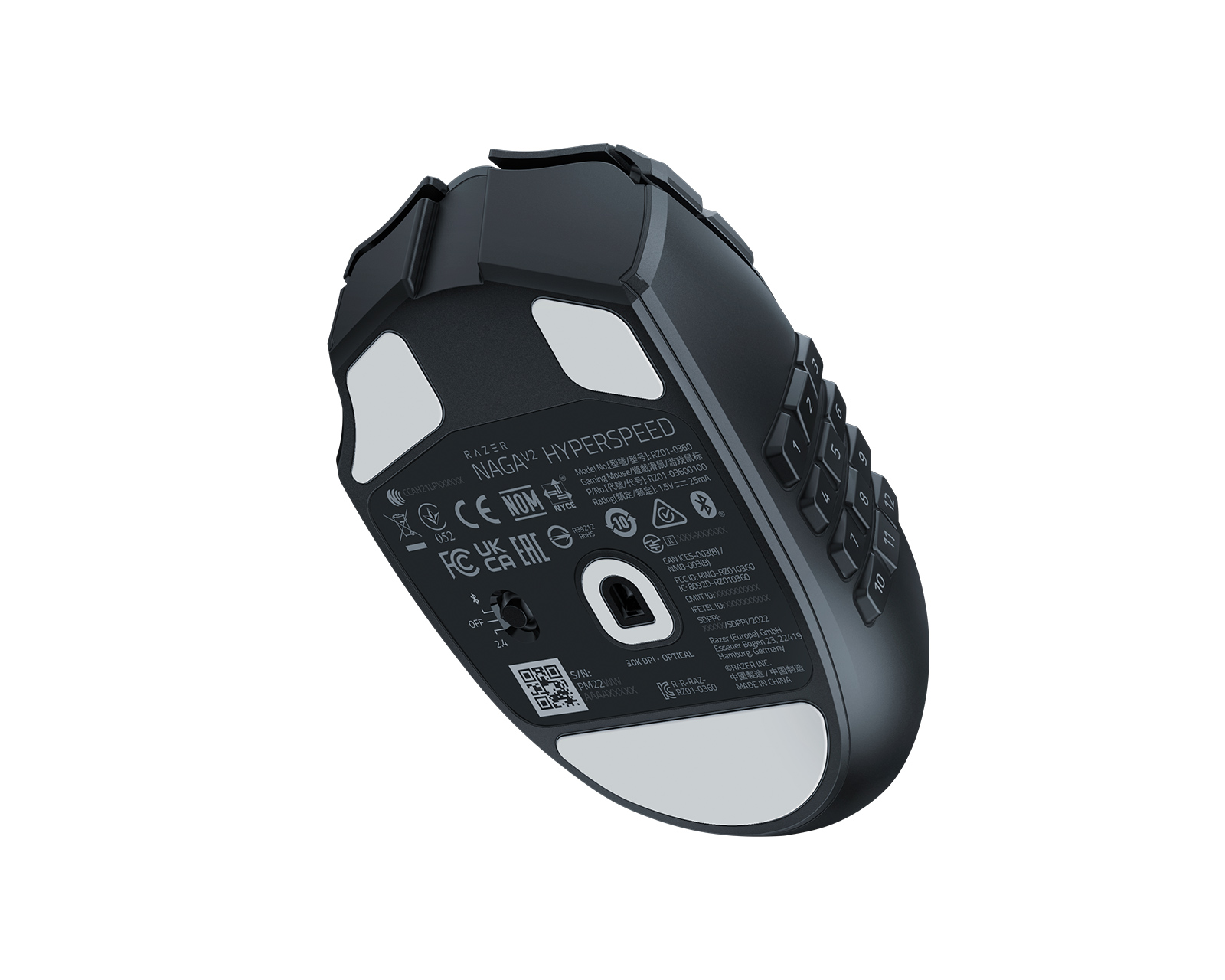 Razer Naga V2 HyperSpeed - Wireless MMO Gaming Mouse - Black - us