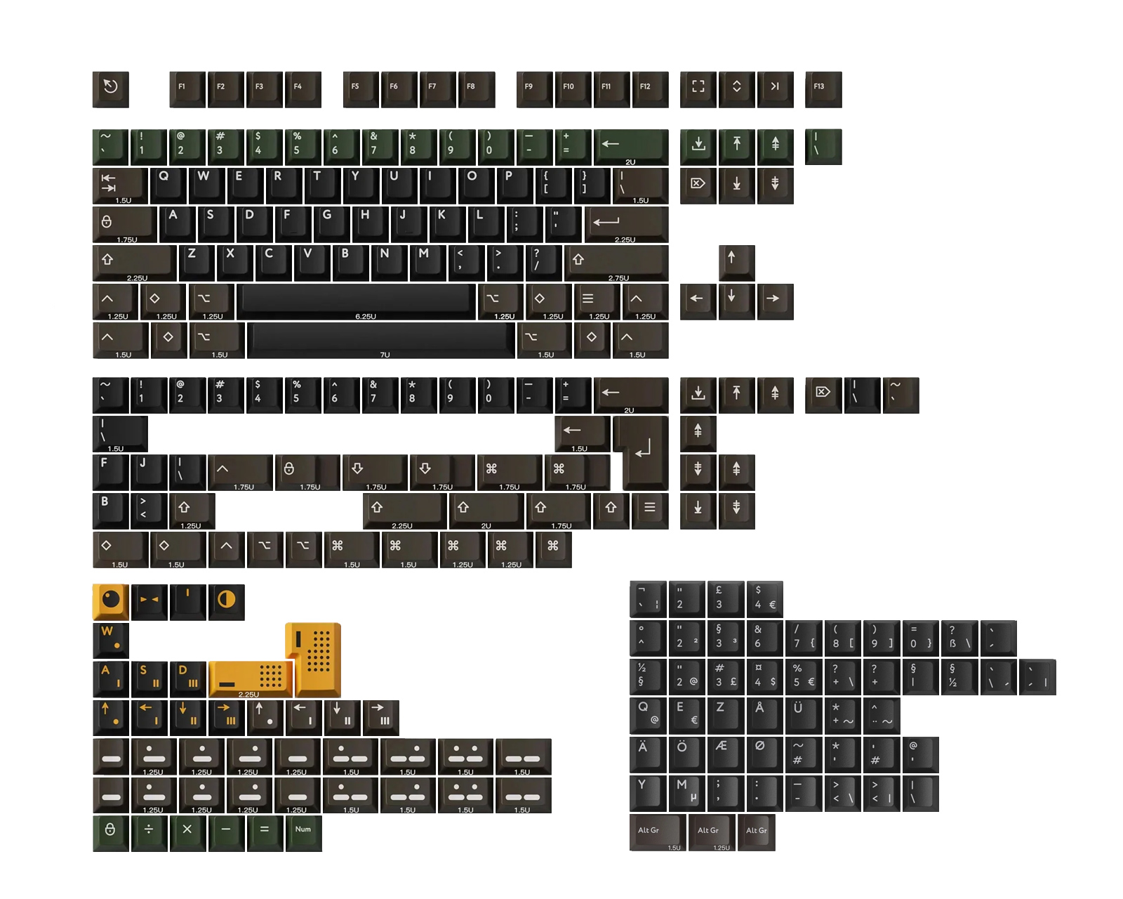 KBDfans PBTfans Resonance Base Kit + International Kit - us