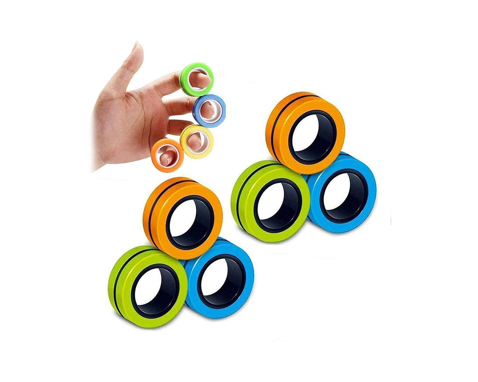 YISHIDANY 9Pcs Magnetic Rings Fidget Toys Pack, Magnets Finger Spinner for  ADHD Stress Relief, Magical Fingears Ring for Training Relieves Autism  Anxiety, Great Idea Gift for Adults Teens Kids - Yahoo Shopping