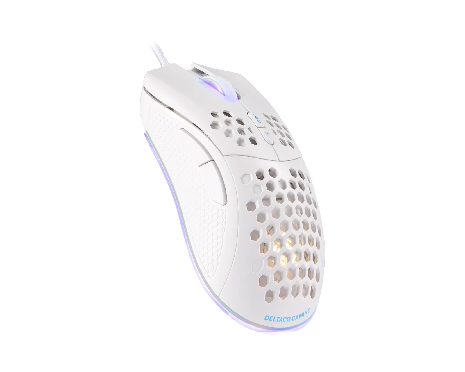Deltaco Gaming WM75 Ultra-Light RGB Gaming Mouse - White - us