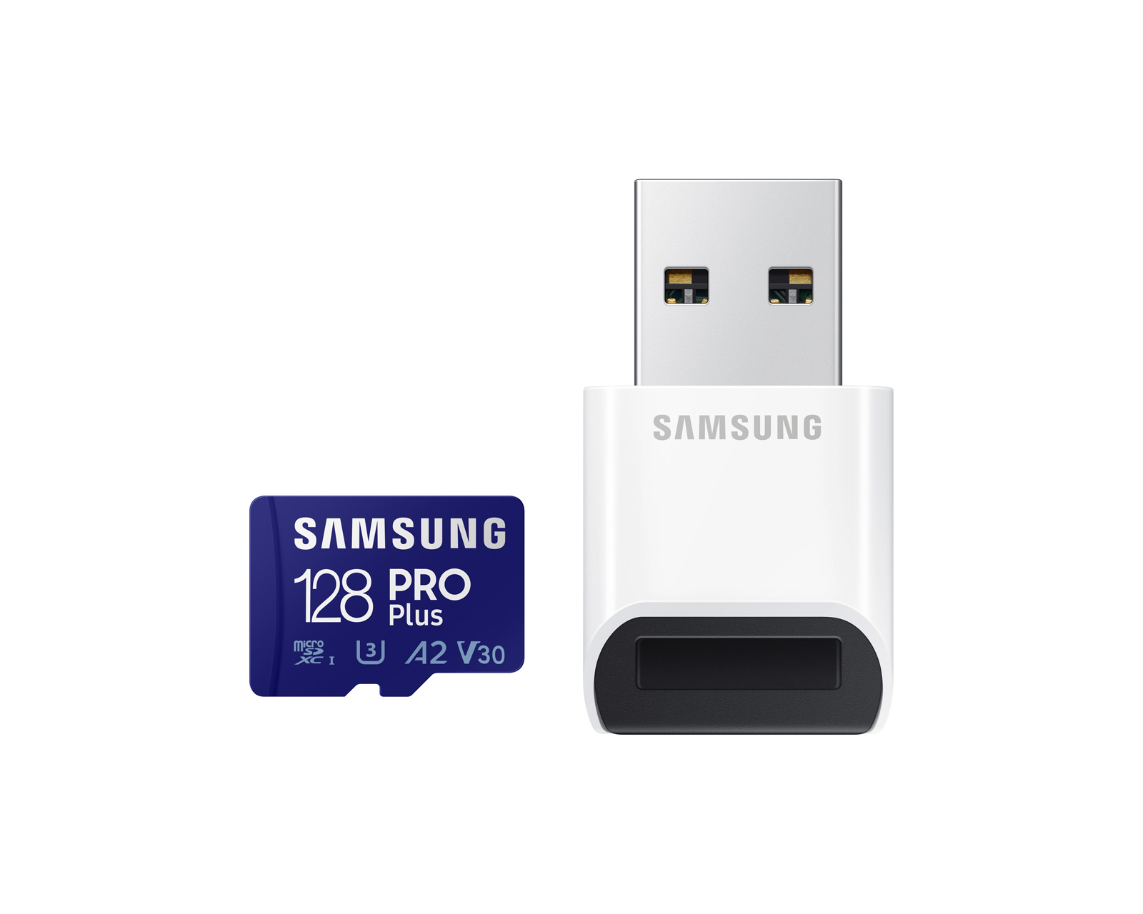 Samsung PRO Plus microSDXC 128GB & USB Card Reader - Flash Memory