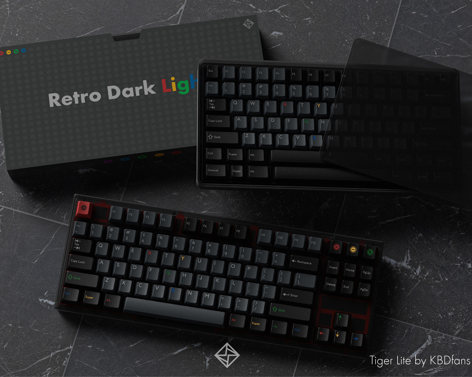 魅了 PBTfans kit Base Lights Dark Retro 半透明 PC周辺機器 - www
