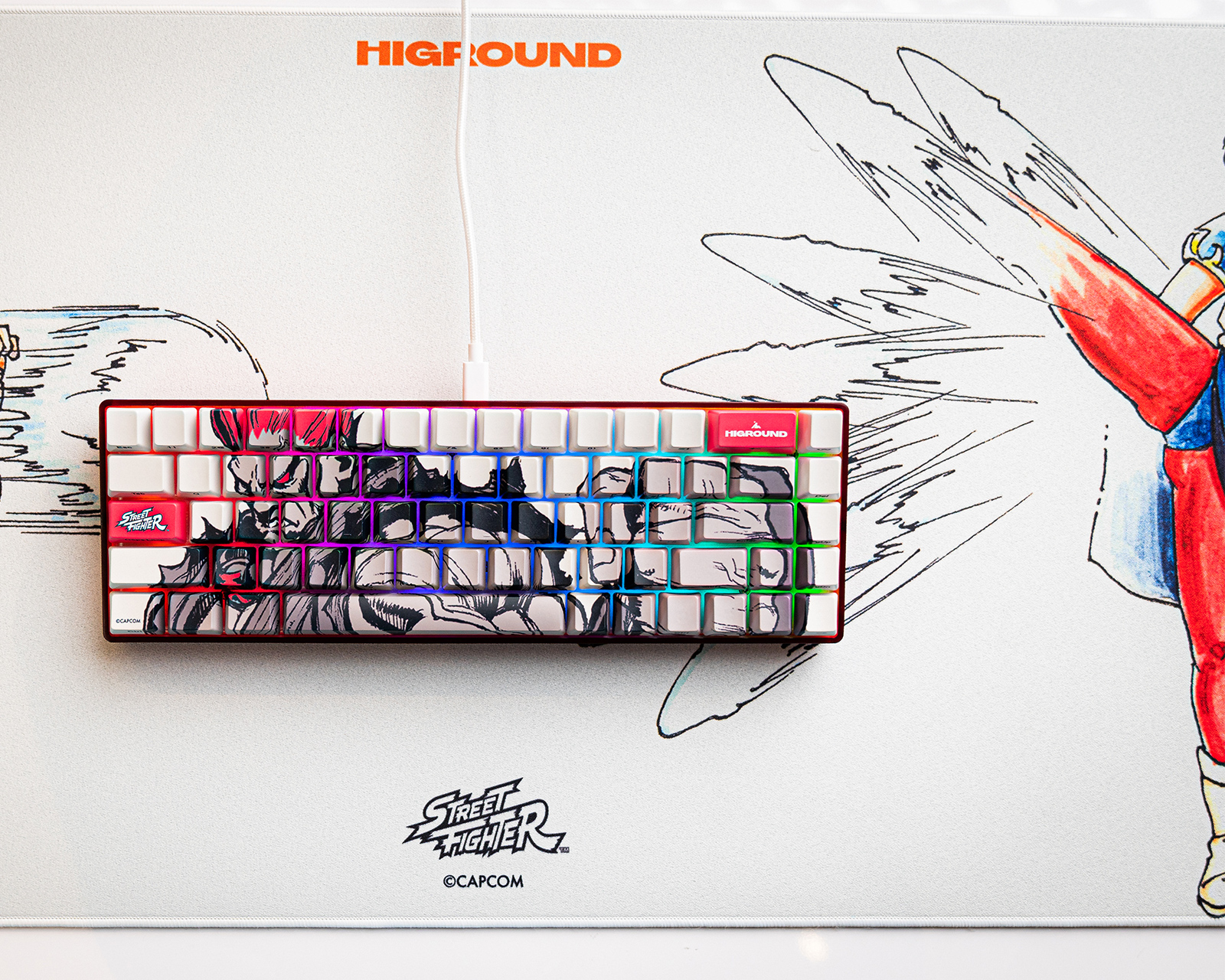 Higround x Street Fighter Victory Pose Mousepad White/Red - US