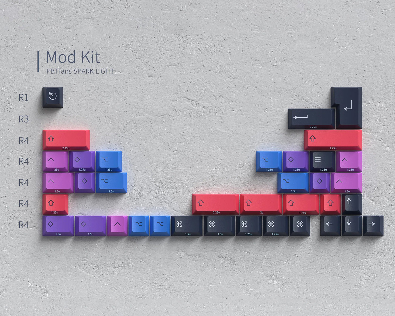 KBDfans PBTfans Spark Light - Mod kit