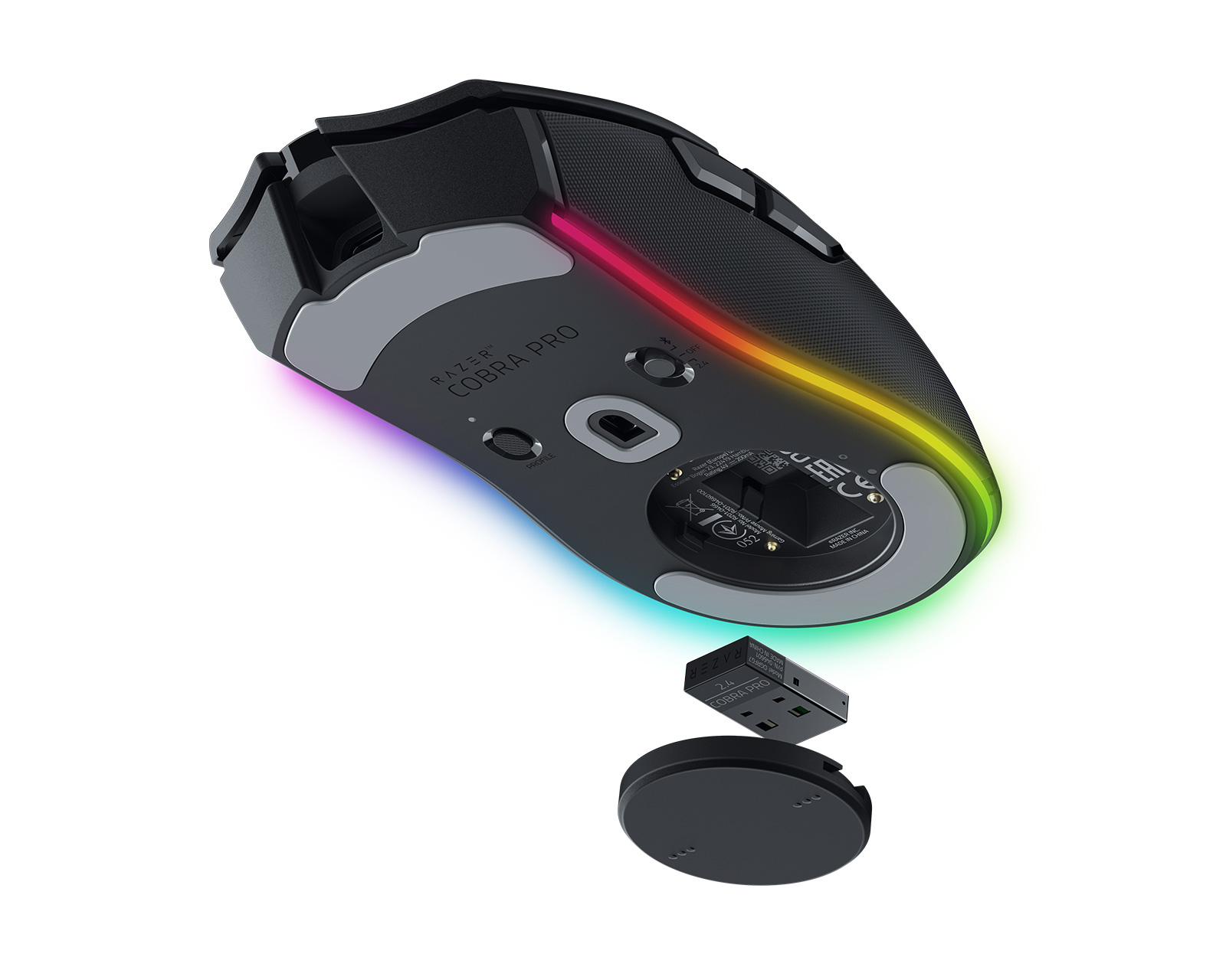 Cobra Pro ratón mano derecha RF Wireless + Bluetooth + USB Type-C Óptico  30000 DPI