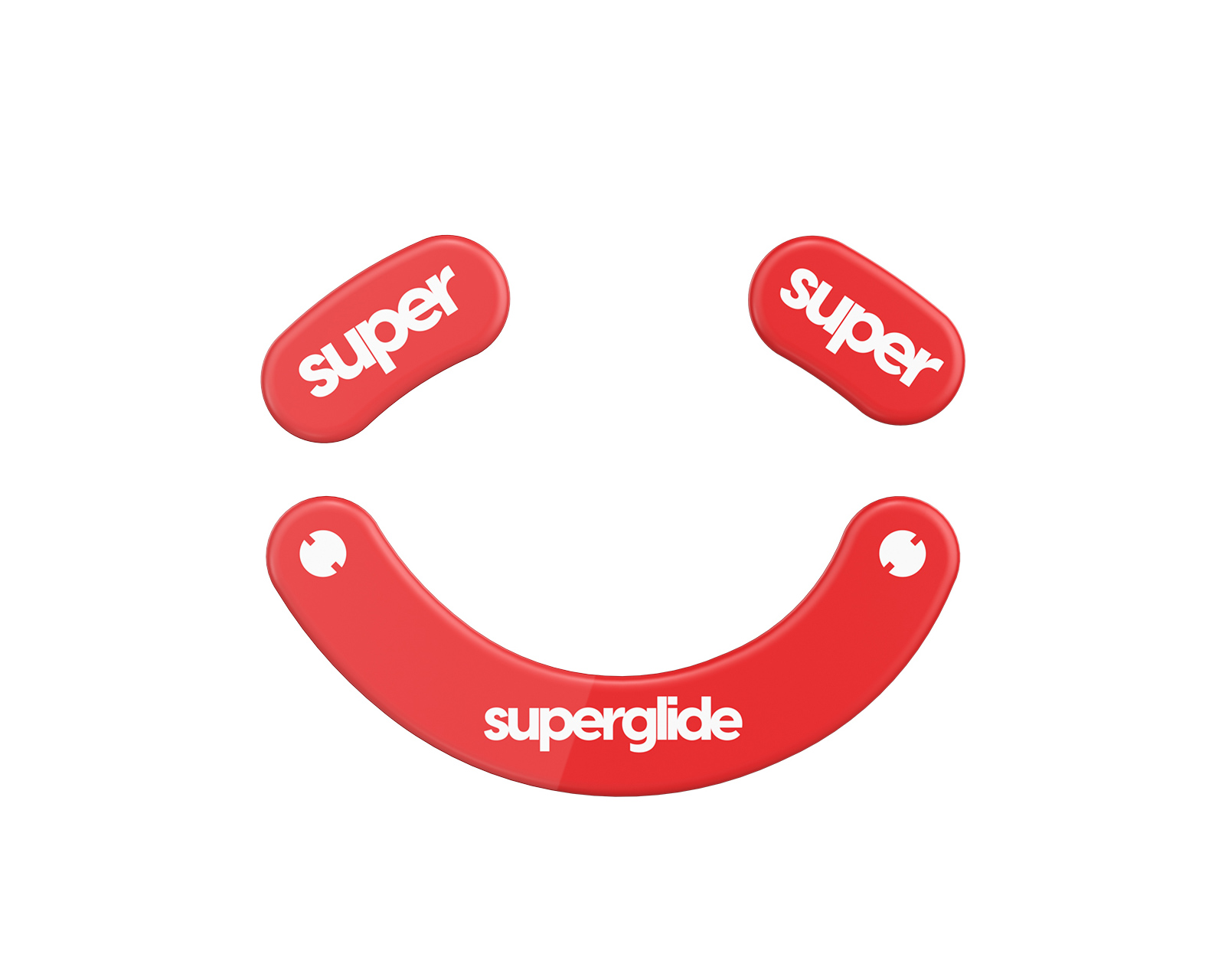 Superglide Version 2 Glas Skates for Razer DeathAdder V3 Pro - Red