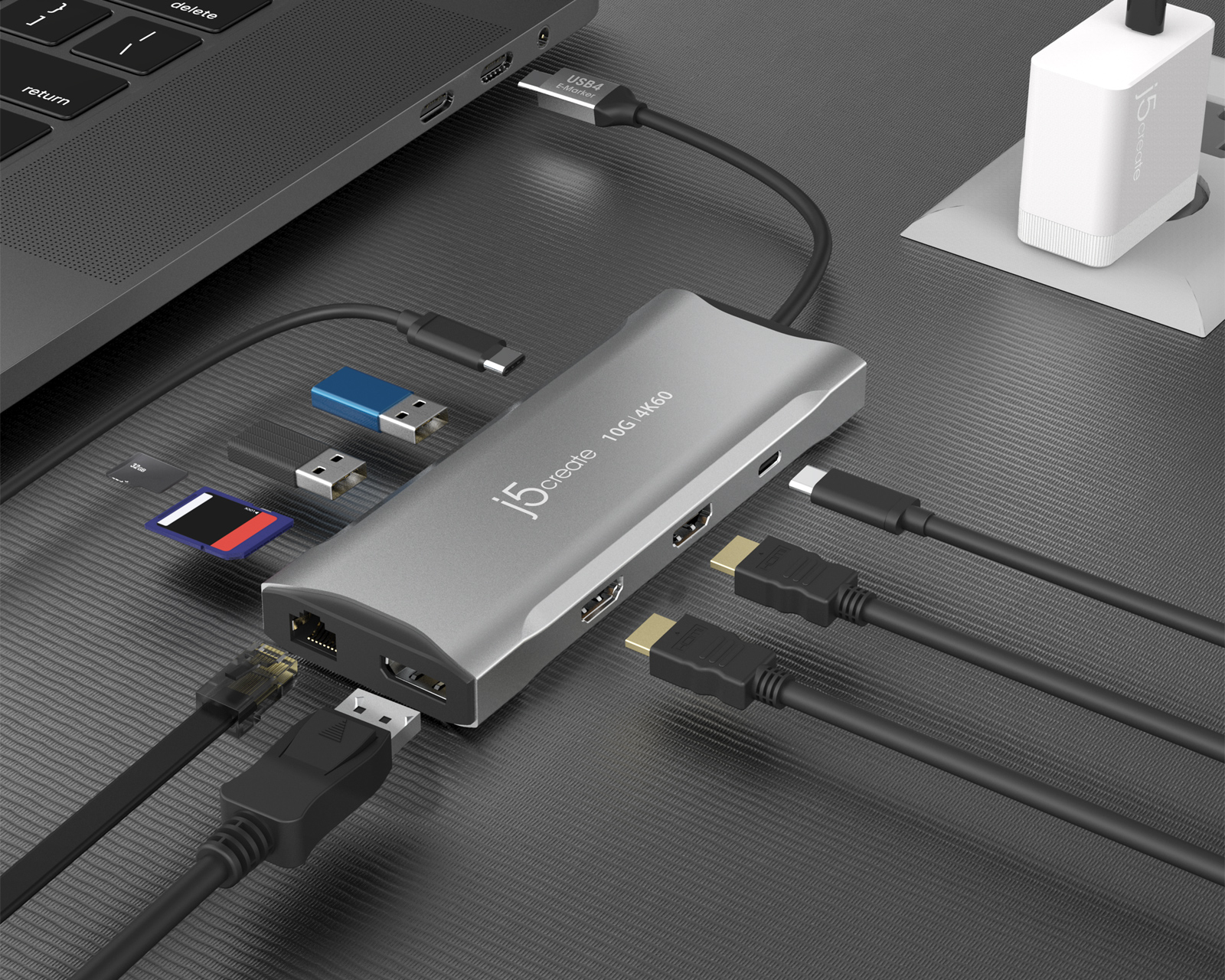 j5create 4K60 Elite USB-C Triple-Monitor 10Gbps Mini Dock - us