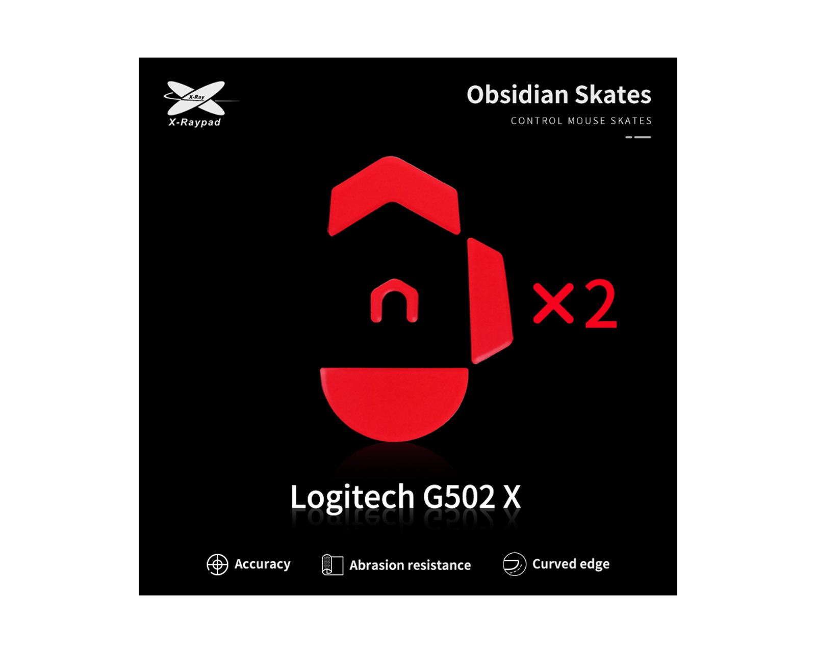 X-raypad Obsidian Mouse Skates for Logitech G502 X Wired - us