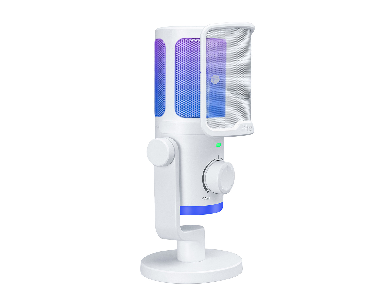 Fifine Ampligame AM6 Condenser Microphone with RGB - White - us