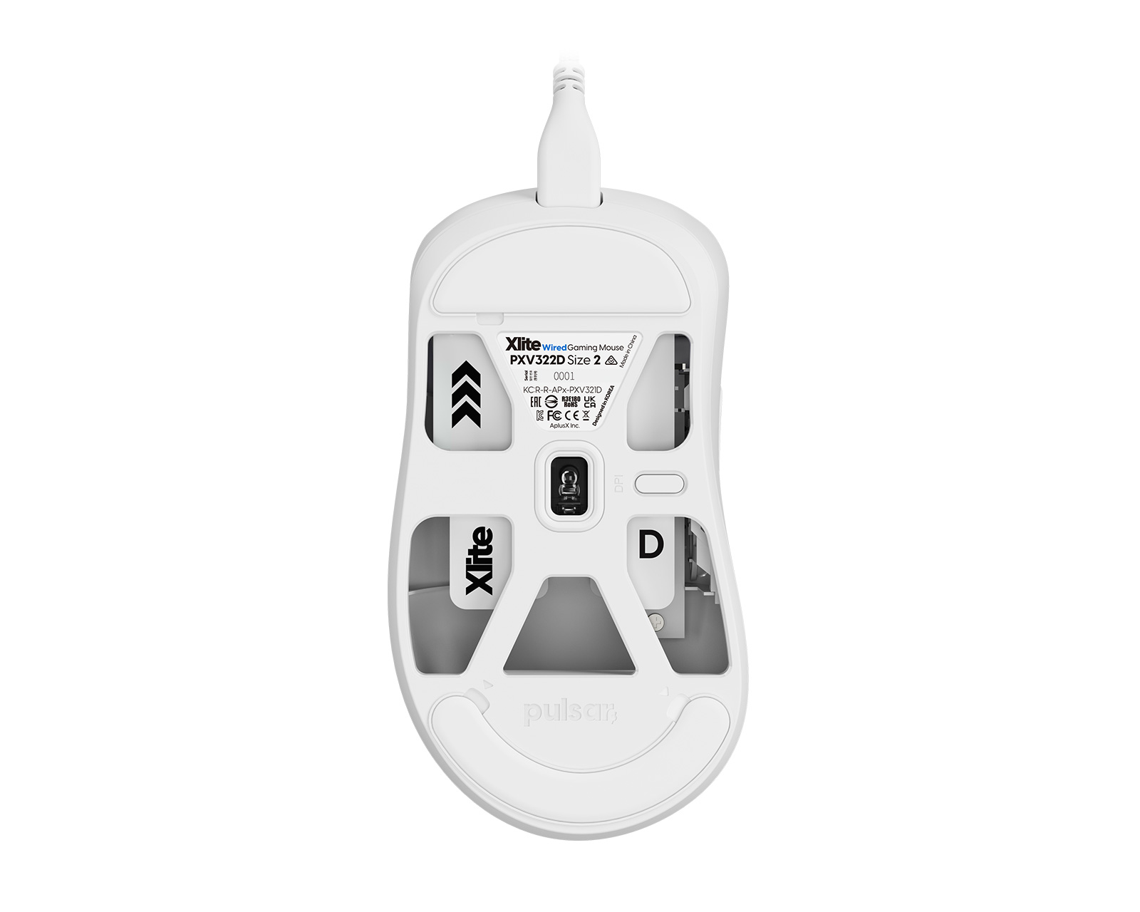 pulsar XLITE ホワイト Mサイズ Pulsar Xlite Medium Wired Gaming Mouse - White - us.MaxGaming.com
