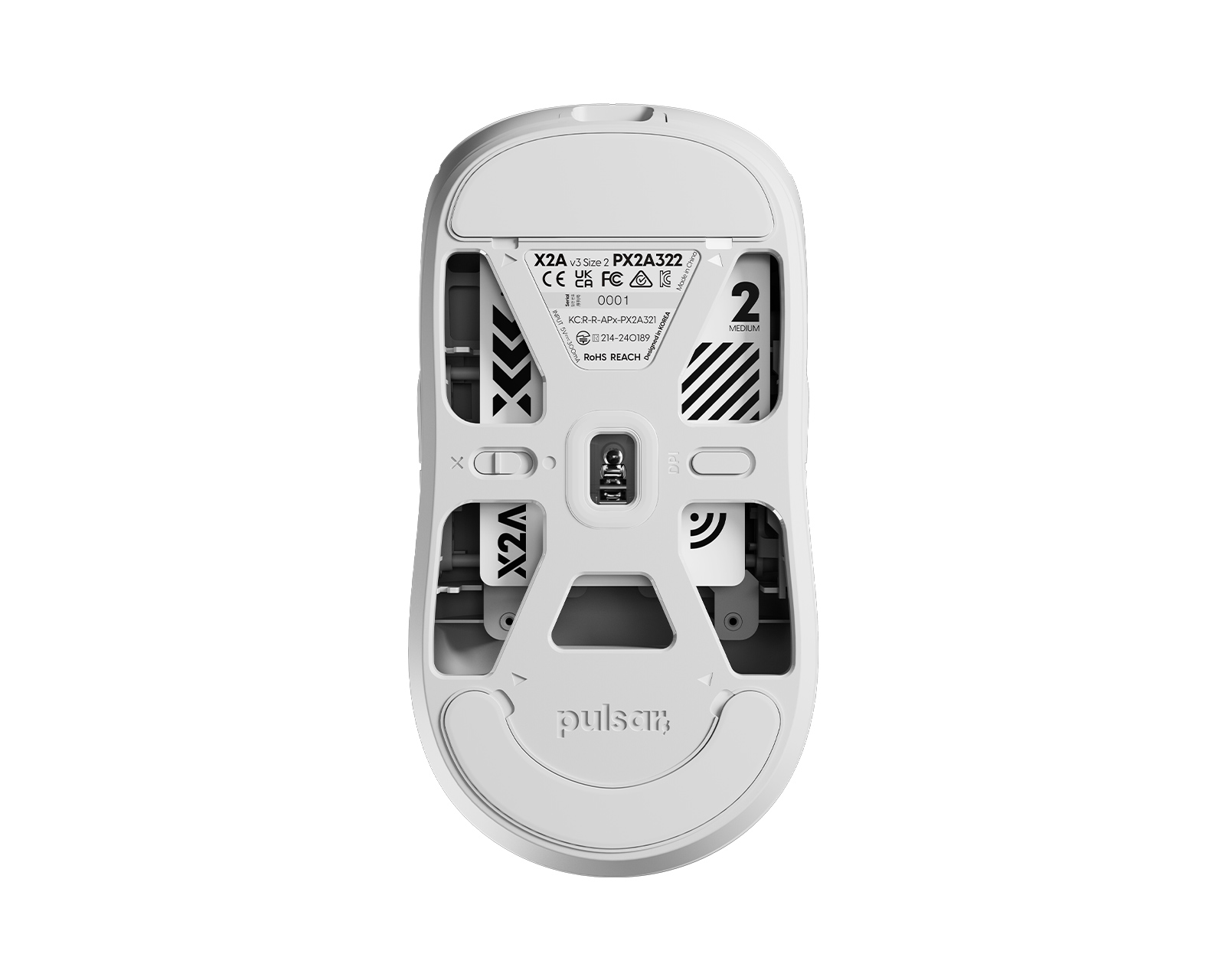 Pulsar X2A v3 Size2 Wireless Gaming Mouse - White - us.MaxGaming.com