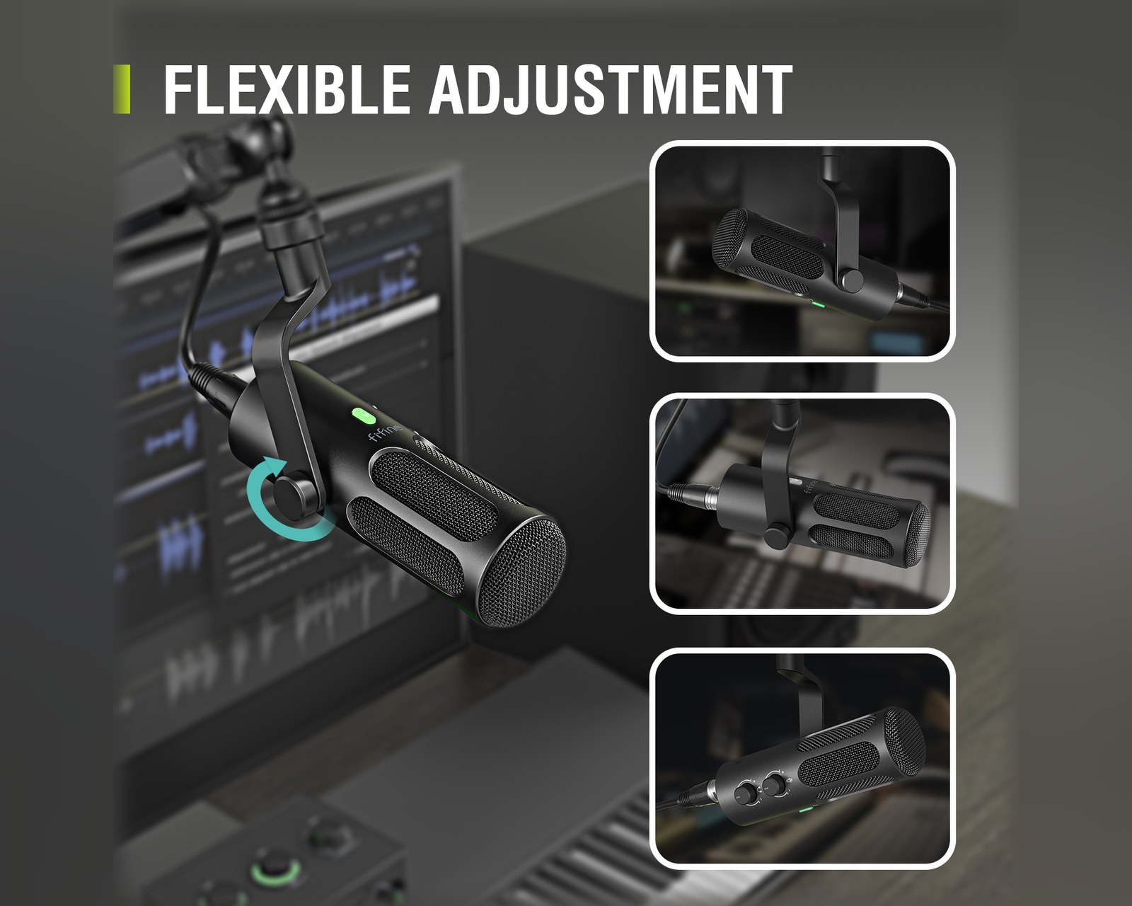 Fifine Tank3 USB / XLR Microphone - Dynamic Mic - Black - us