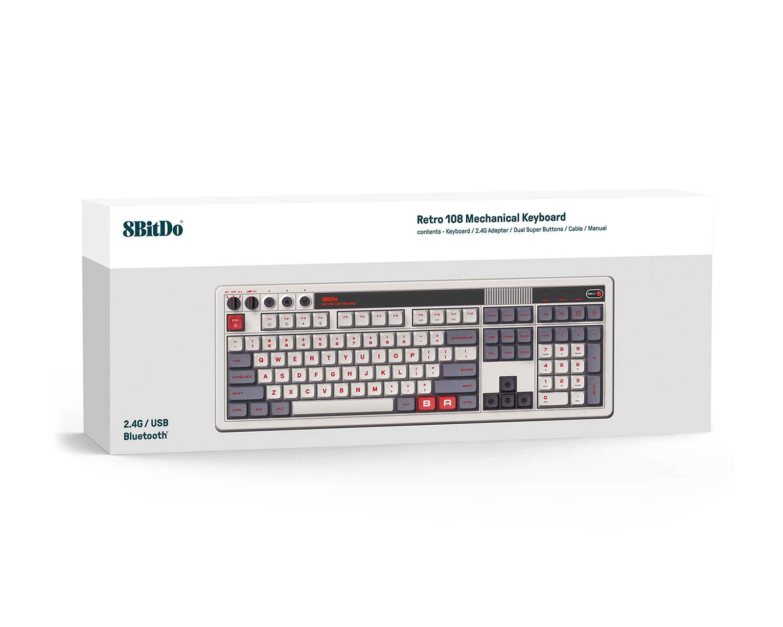 8Bitdo Retro 108 Mechanical Keyboard Wireless - ANSI - N Edition