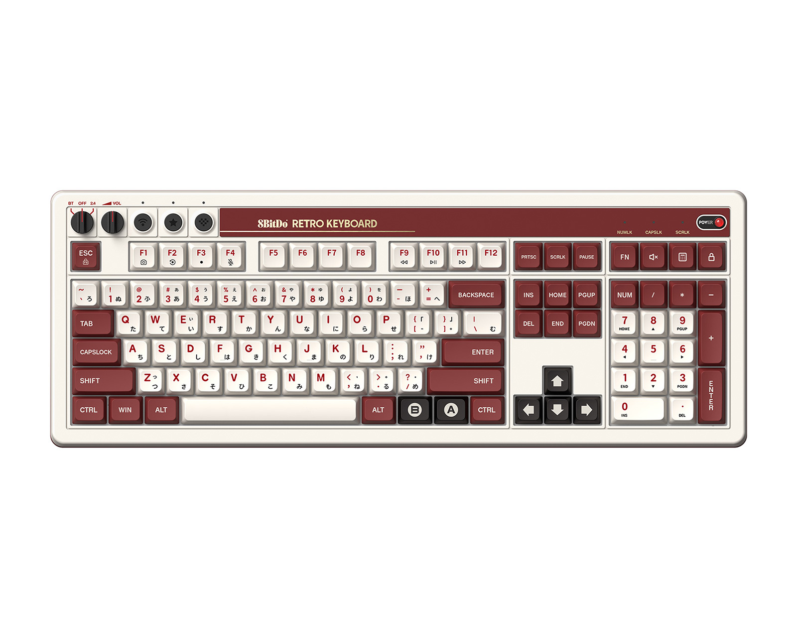 8Bitdo Retro 108 Mechanical Keyboard Wireless - ANSI - Fami