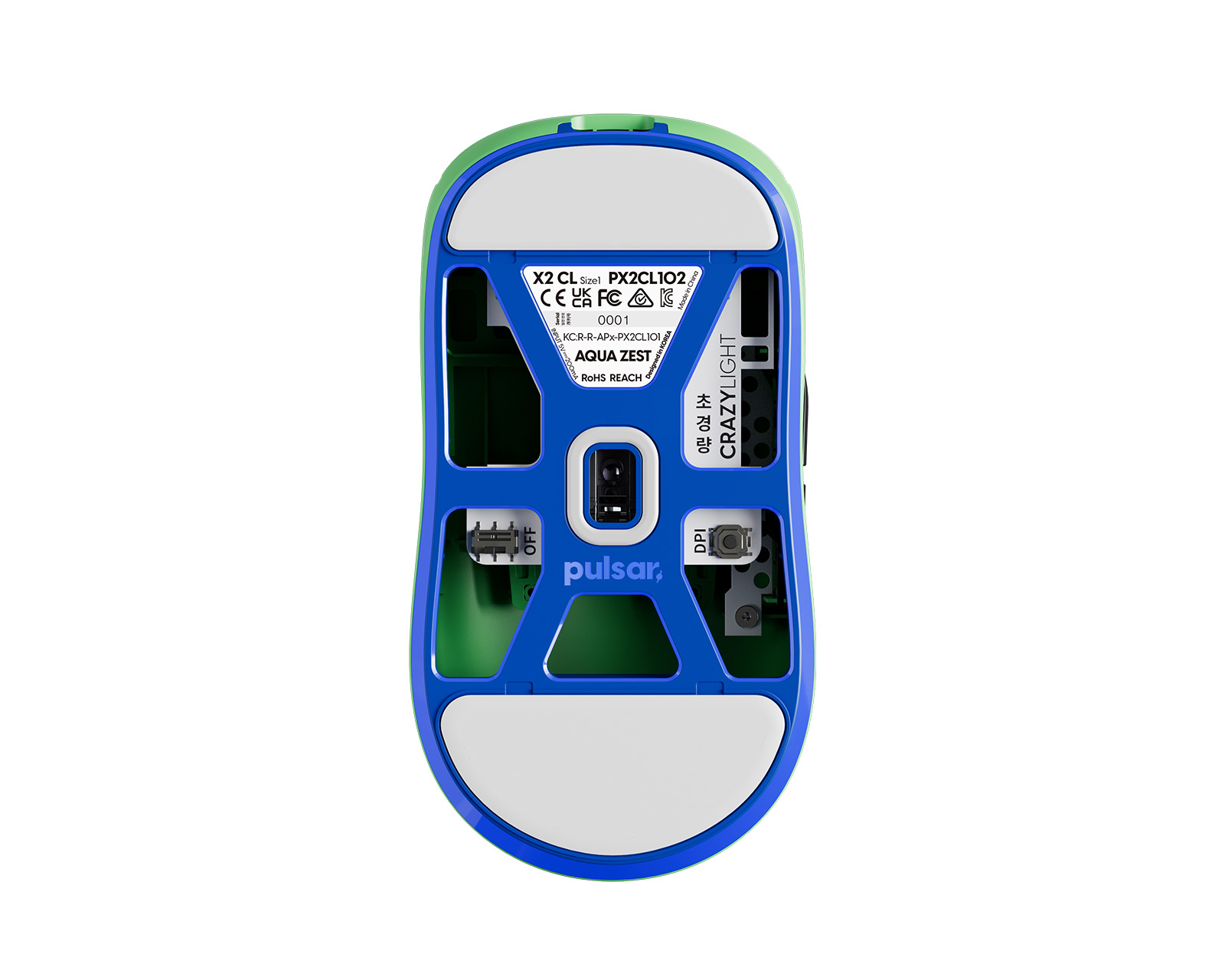 美品　MouseComputer Pulsar X2 CRAZYLIGHT Wireless Gaming Mouse - Aqua Zest - MaxGaming.com