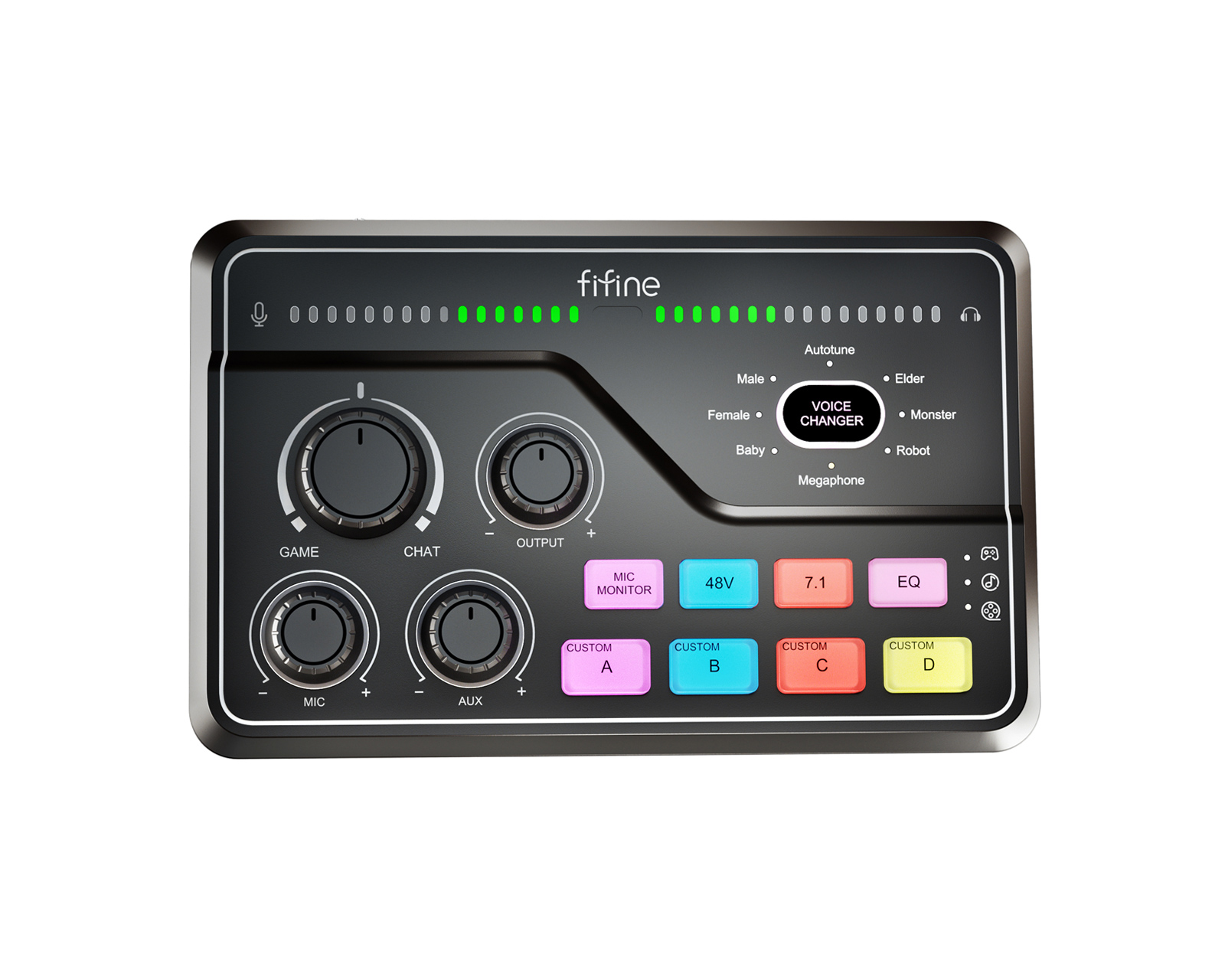 Fifine AmpliGame SC8 Audio Mixer - Black - us.MaxGaming.com