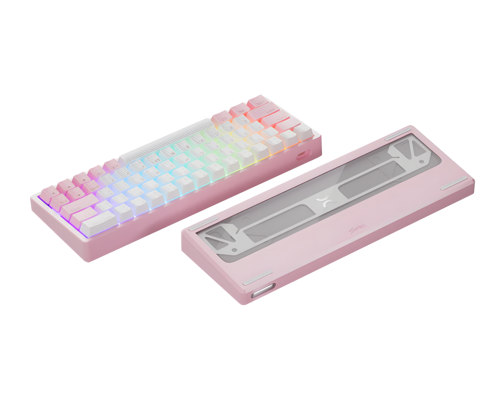 Scyrox Xpunk 63 Magnetic 60% Gaming Keyboard - Pink/White - us