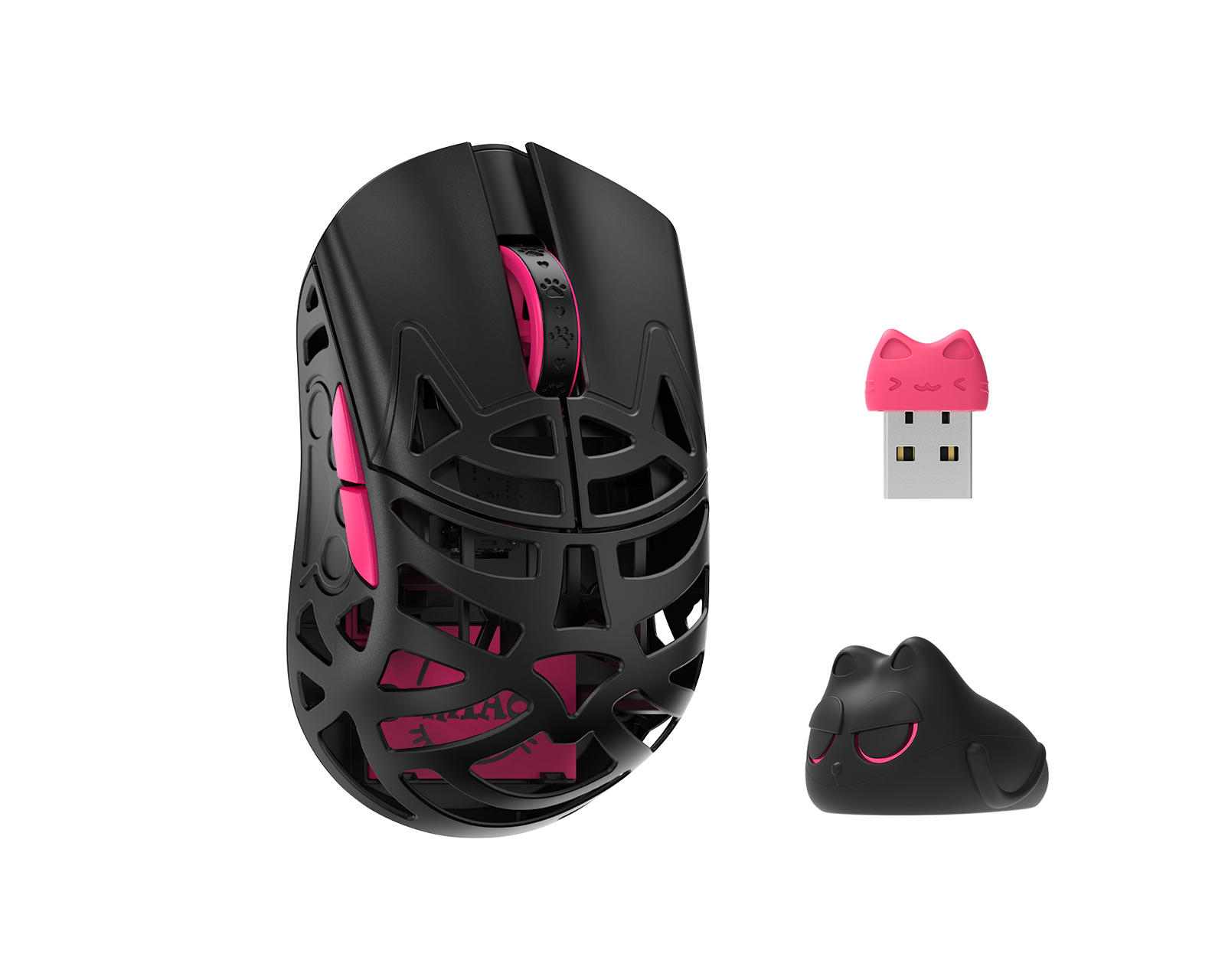 #27 WLMOUSEBeastXminipro穴あり Black(omron) WLMouse Beast Miao - Wireless Gaming Mouse - Black [Omron