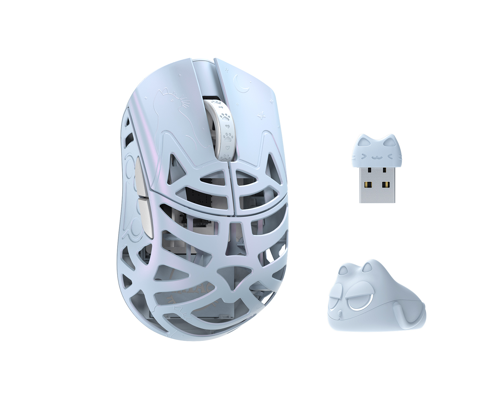 wlmouse miao ice blue omron optical マウス WLMouse Beast Miao - Wireless Gaming Mouse - Ice Blue [Omron