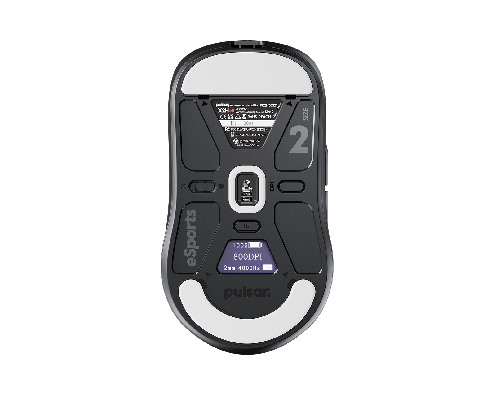 Pulsar X2H v3 eS Medium Wireless Gaming Mouse - Black - us