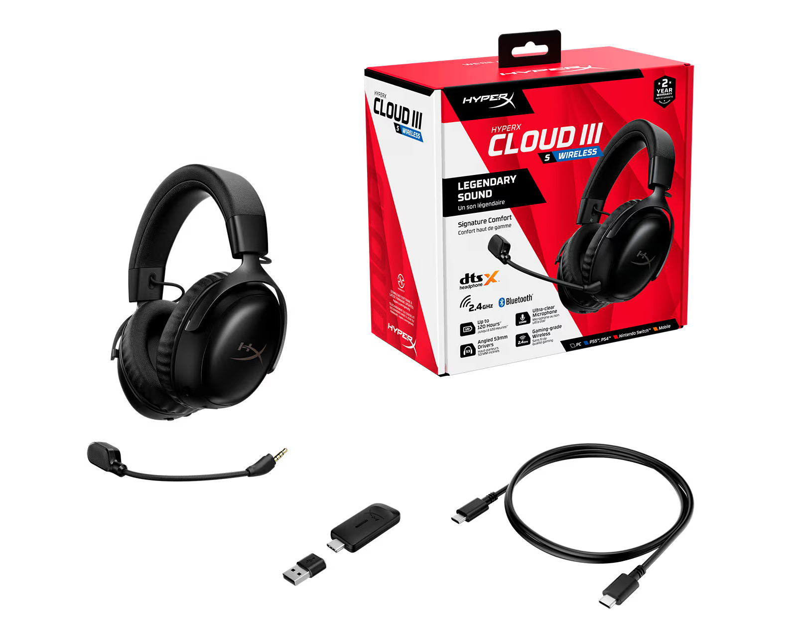 HyperX Cloud III S Wireless Headset - Black - us.MaxGaming.com