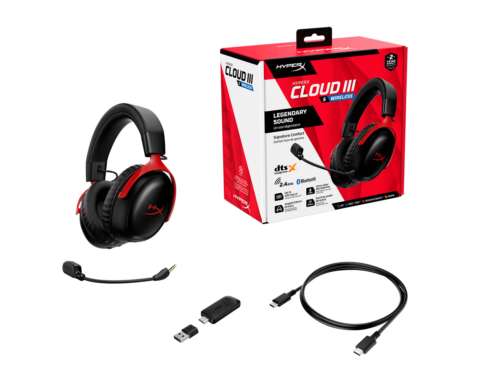 HyperX Cloud III S Wireless Headset - Red/Black - us.MaxGaming.com