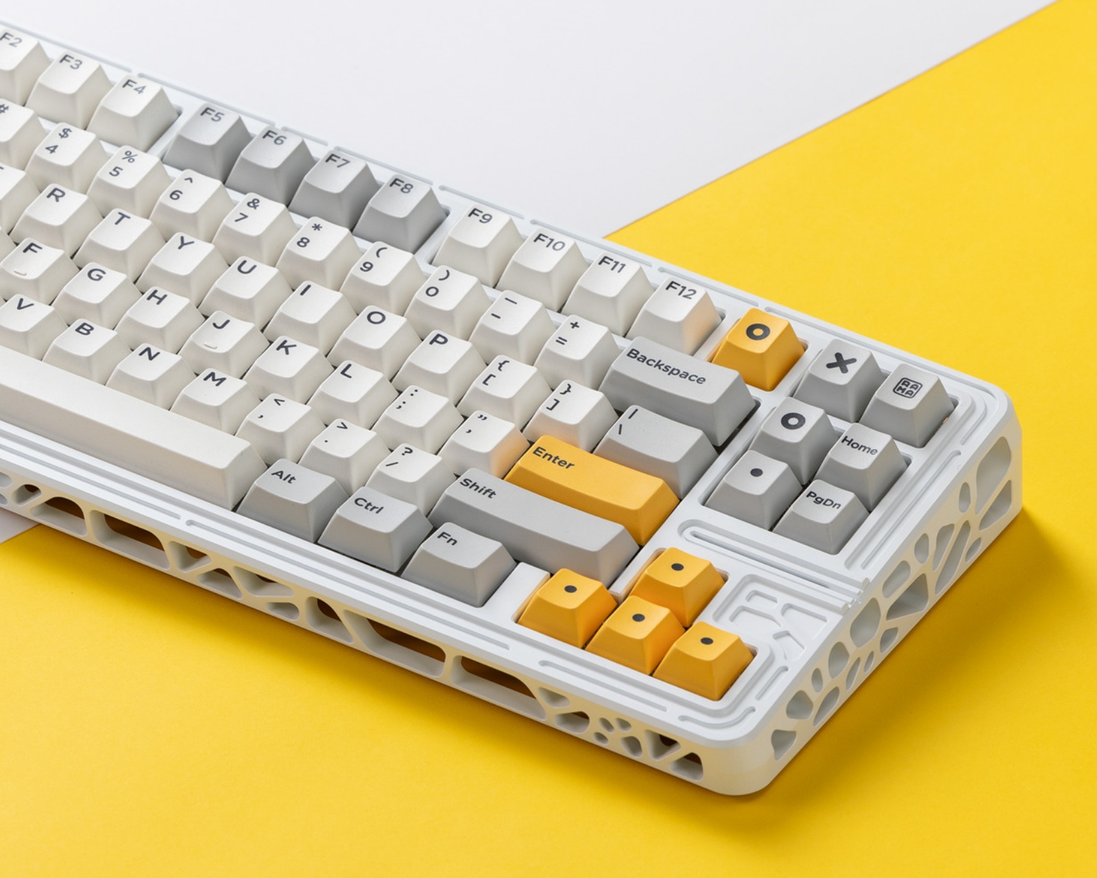 KBDfans Holy80 Case - E-White & Yellow - us.MaxGaming.com