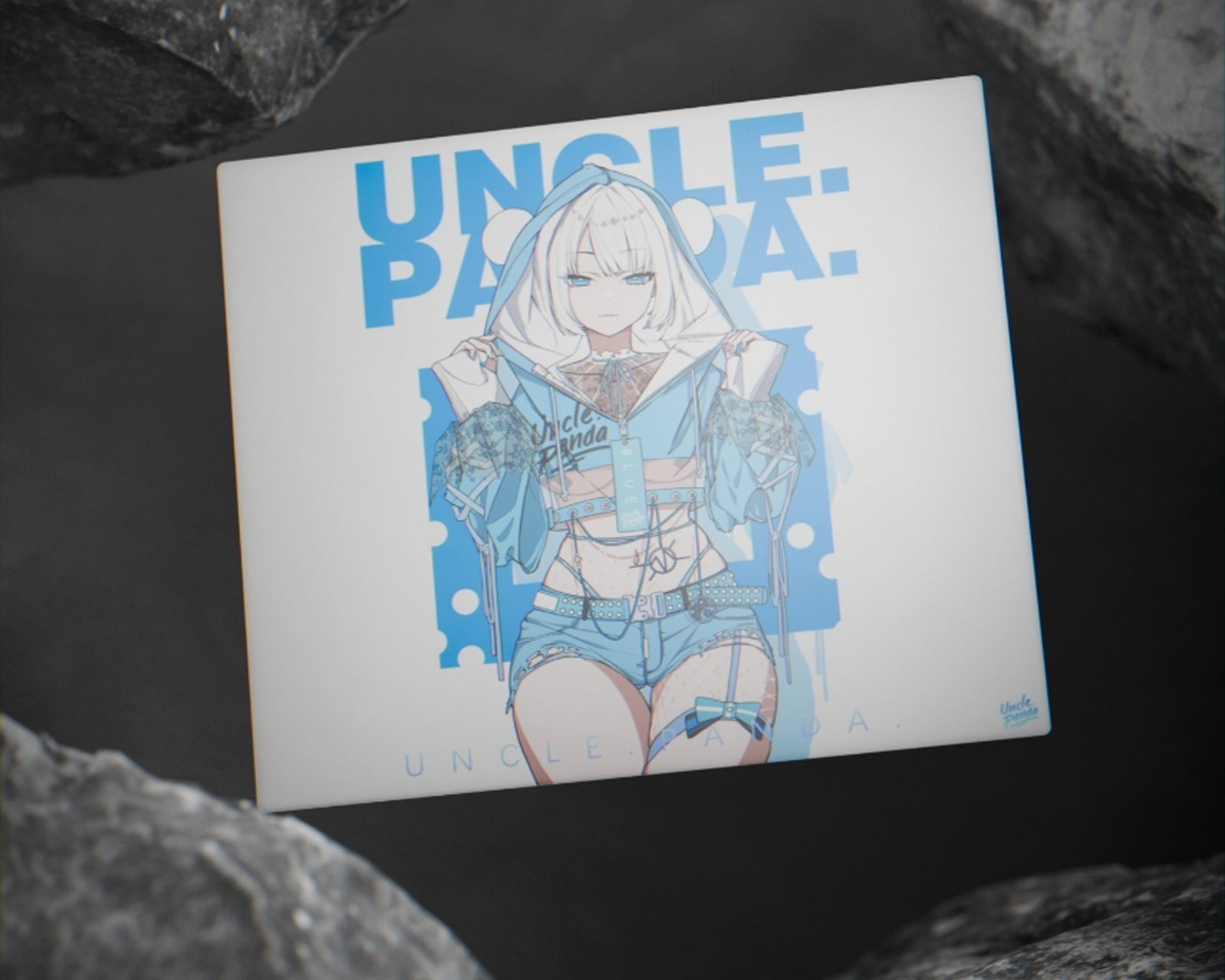 Uncle Panda Blue SP Glass Mousepad - us.MaxGaming.com