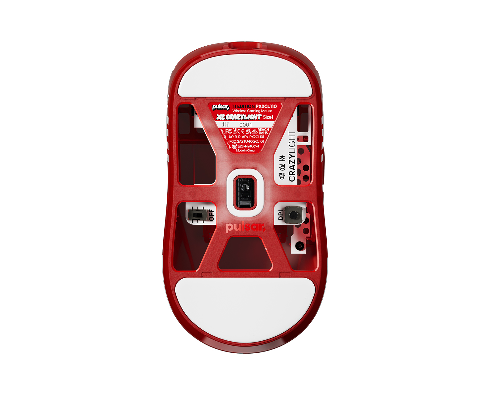 Pulsar X2 CRAZYLIGHT Mini T1 Edition Wireless Gaming Mouse - Red