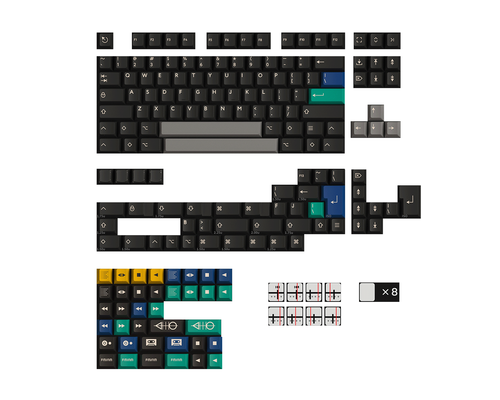 KBDfans PBTfans Tape & Radio - Black Base kit - us.MaxGaming.com