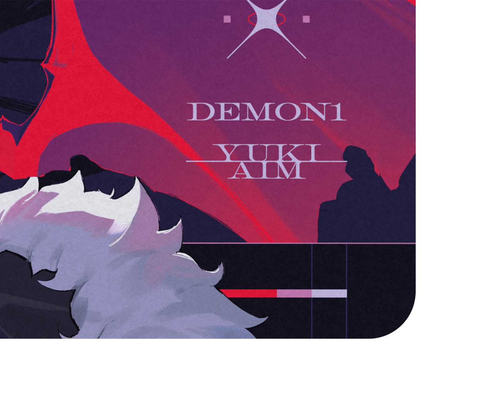 Yukiaim × Demon1 cloth mousepad Yuki Aim x Demon1 - Glass Mousepad