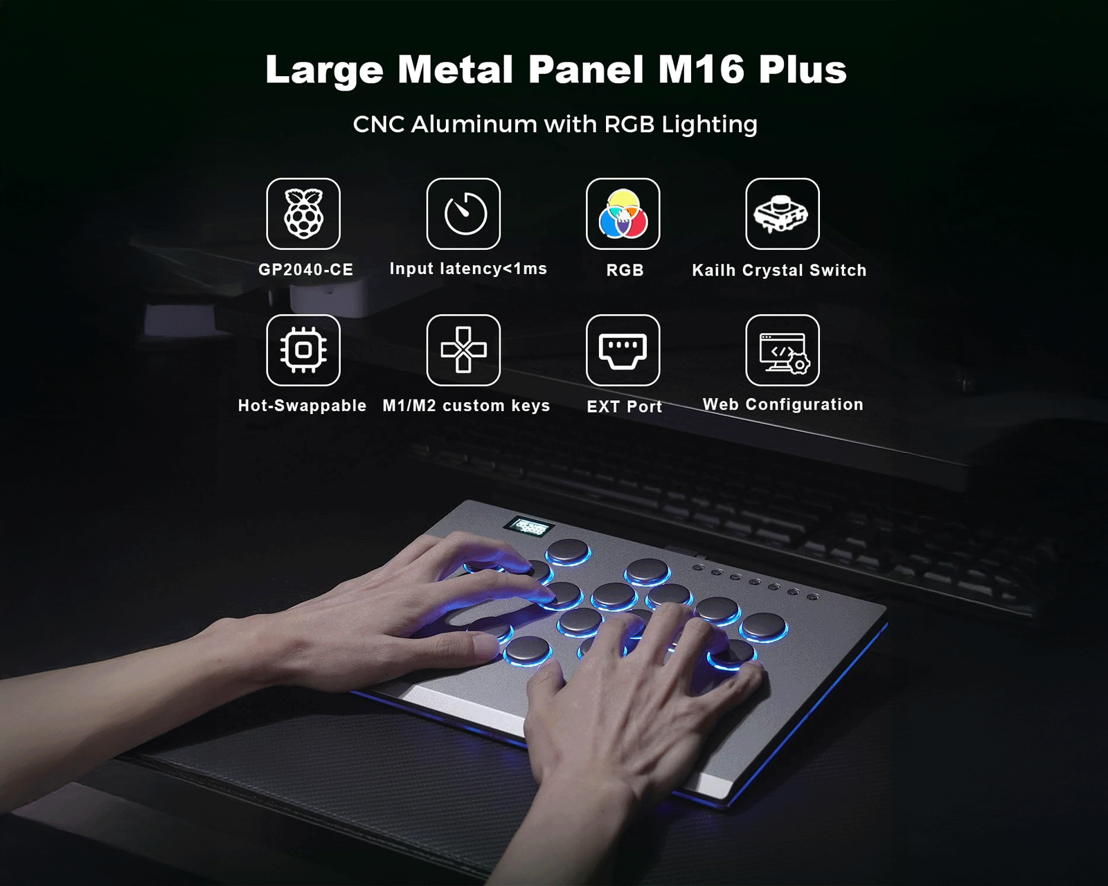 Haute42 M16 Plus Arcade Controller - Gray - us.MaxGaming.com
