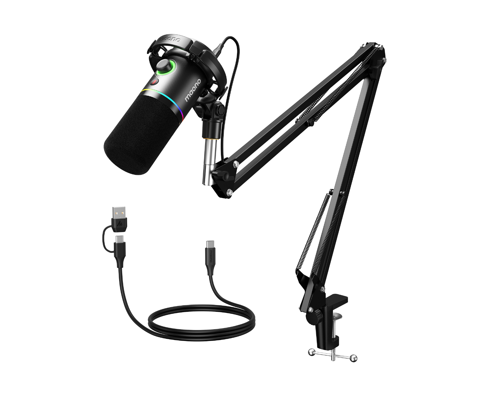 MAONO PD200XS USB/XLR Microphone Set - Dynamic Mic - Black - us