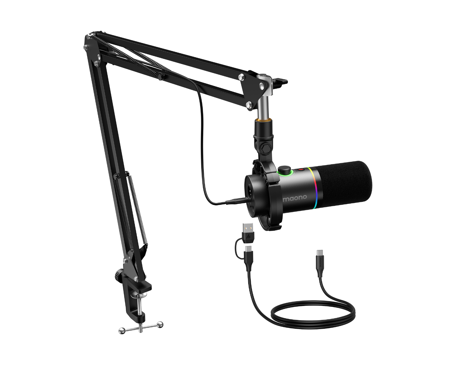 MAONO PD200XS USB/XLR Microphone Set - Dynamic Mic - Black - us