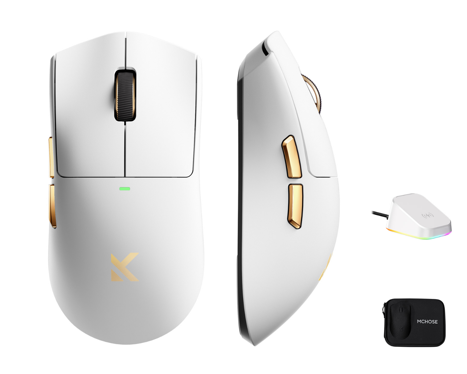MCHOSE K7 Ultra Lightweight Wireless Gaming Mouse - White - us