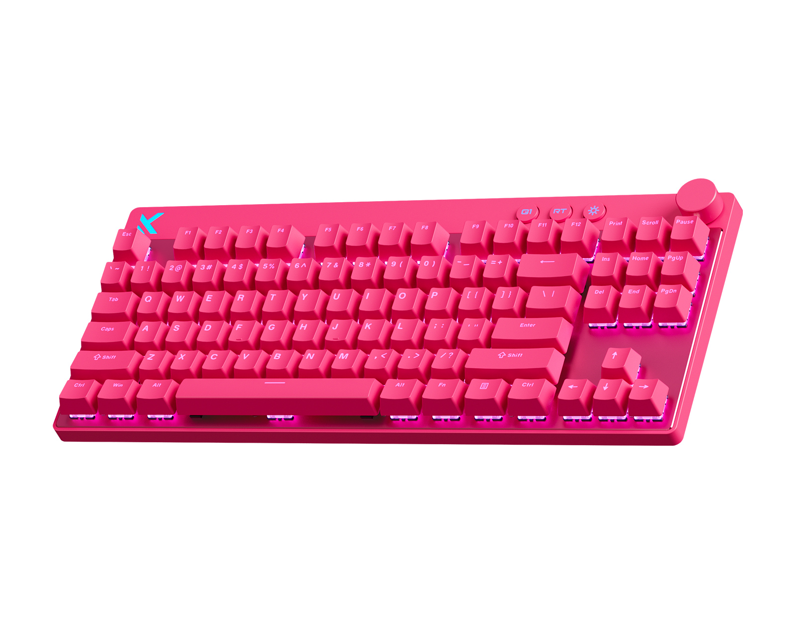 MCHOSE Mix 87 Hall Effect Magnetic Gaming Keyboard ANSI - Rose Red
