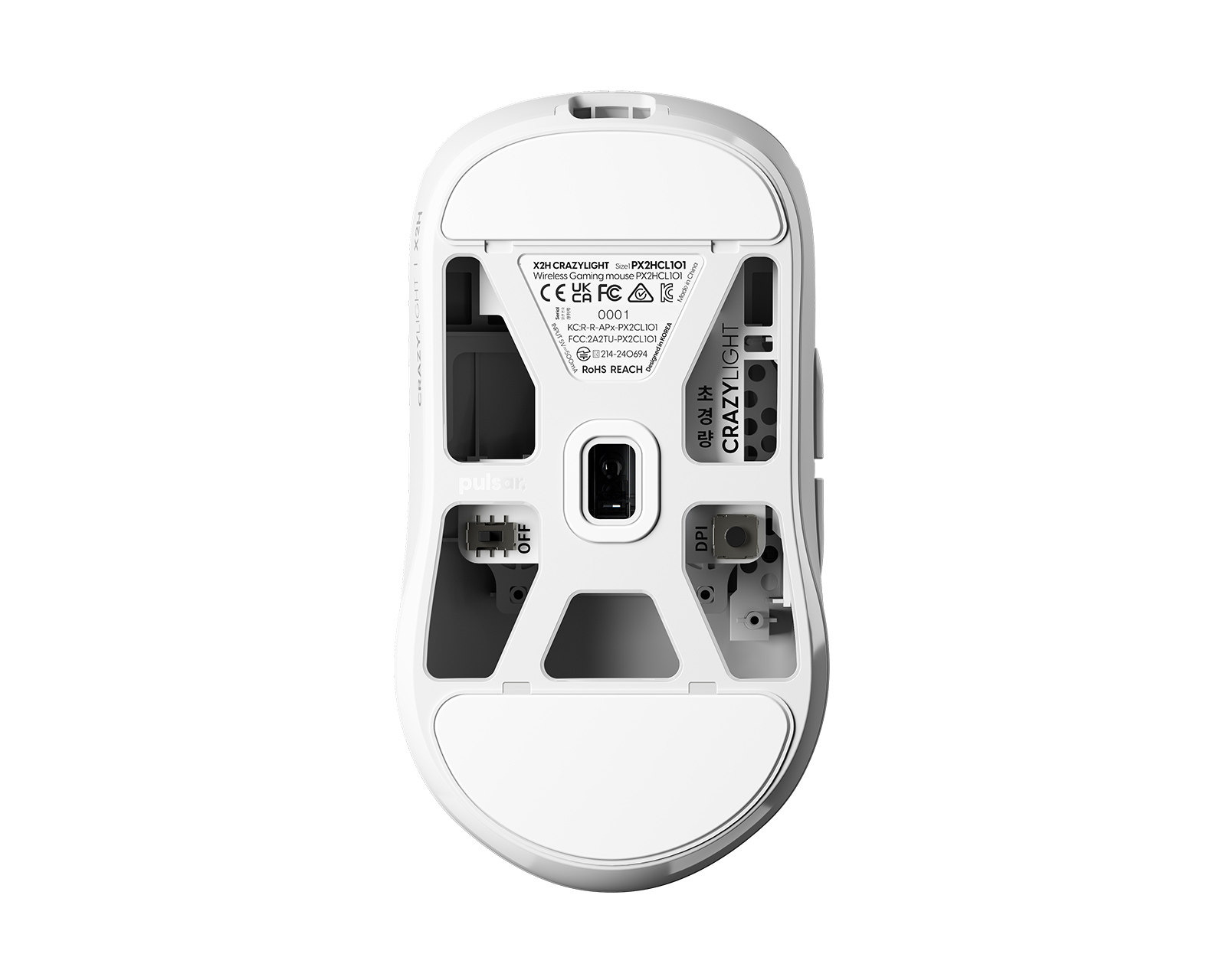 Pulsar X2H CRAZYLIGHT Wireless - Uyuni Hvid - us.MaxGaming.com