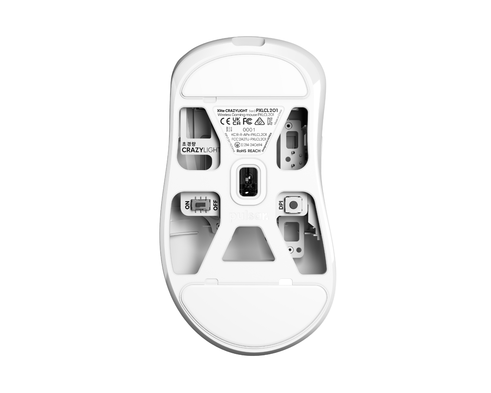 Pulsar Xlite CrazyLight Medium Wireless Gaming Mouse - Uyuni White