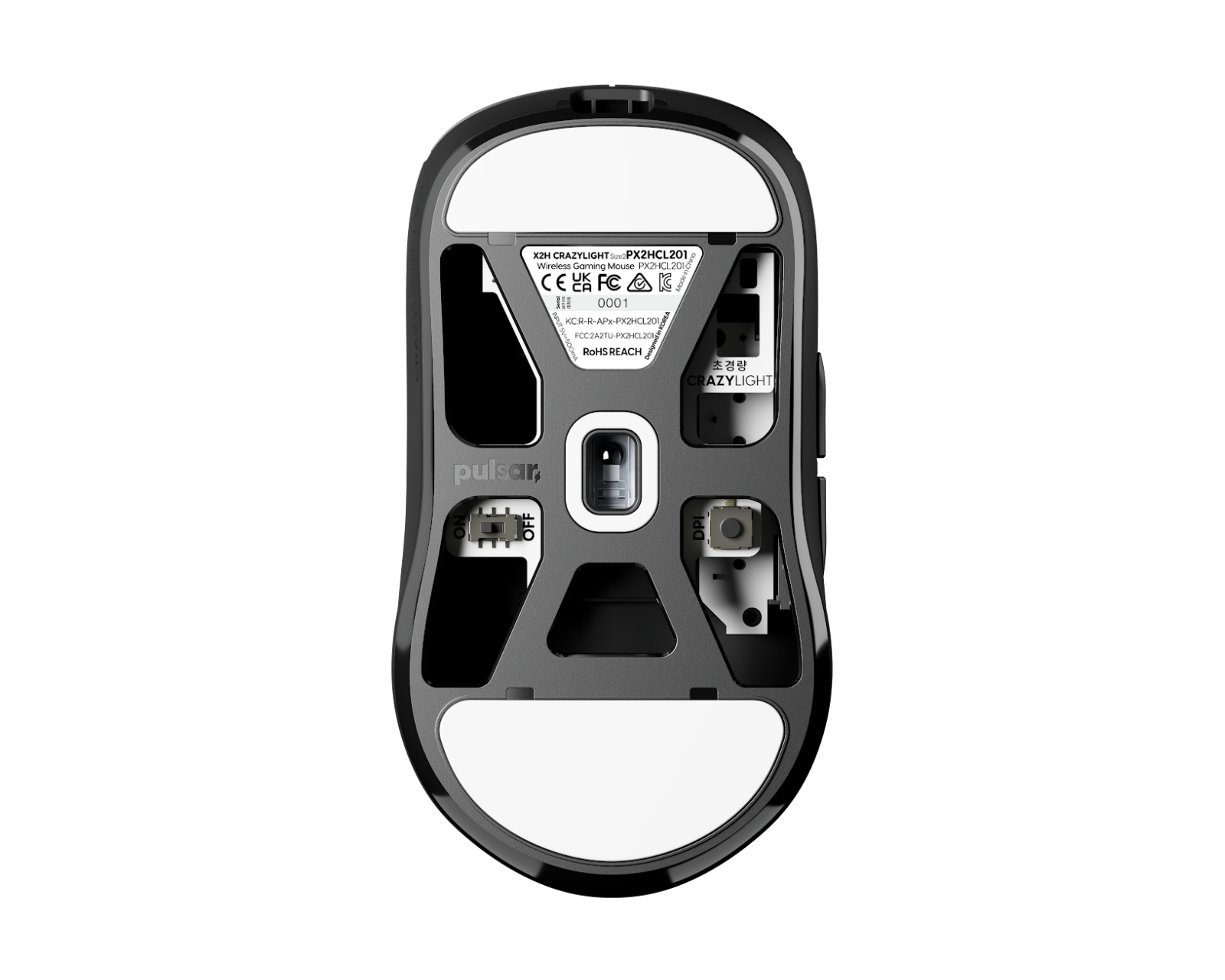 Pulsar X2H CrazyLight Medium Wireless Gaming Mouse - Jet Black