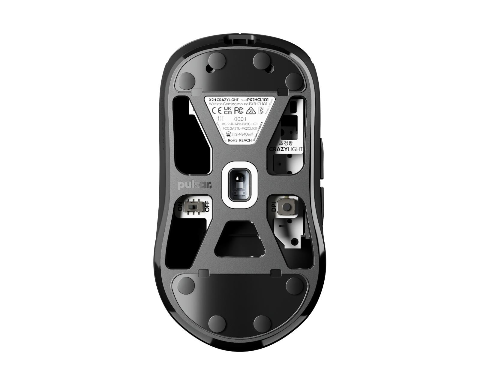 Pulsar X2H CrazyLight Medium Wireless Gaming Mouse - Jet Black