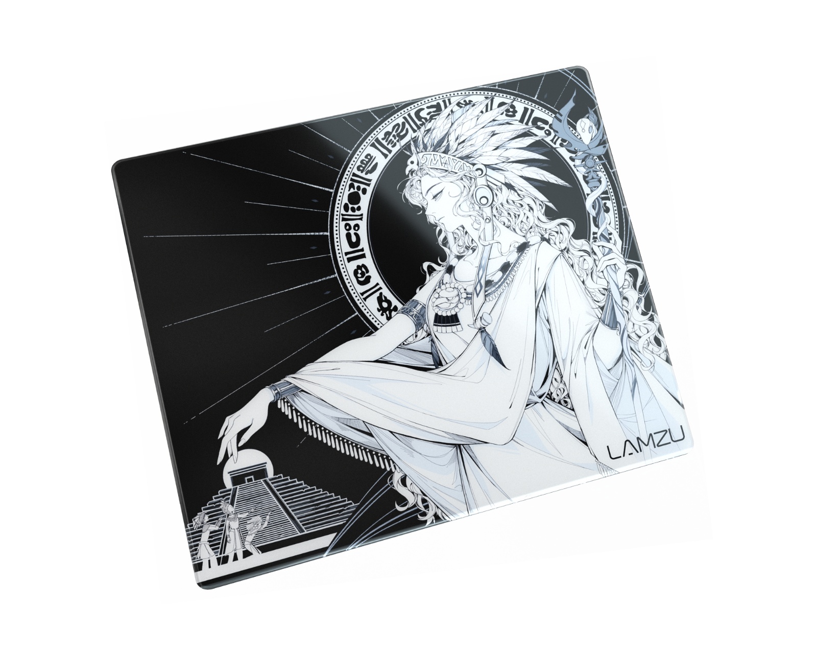 Lamzu Maya Glass Mousepad - Black/White - us.MaxGaming.com