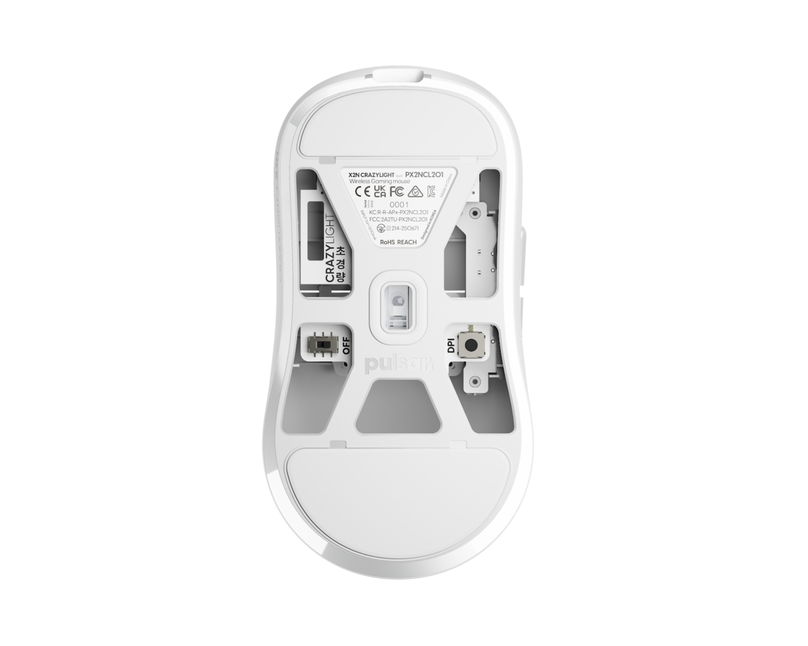 Pulsar X2N CRAZYLIGHT Medium Wireless Gaming Mouse - Uyuni White