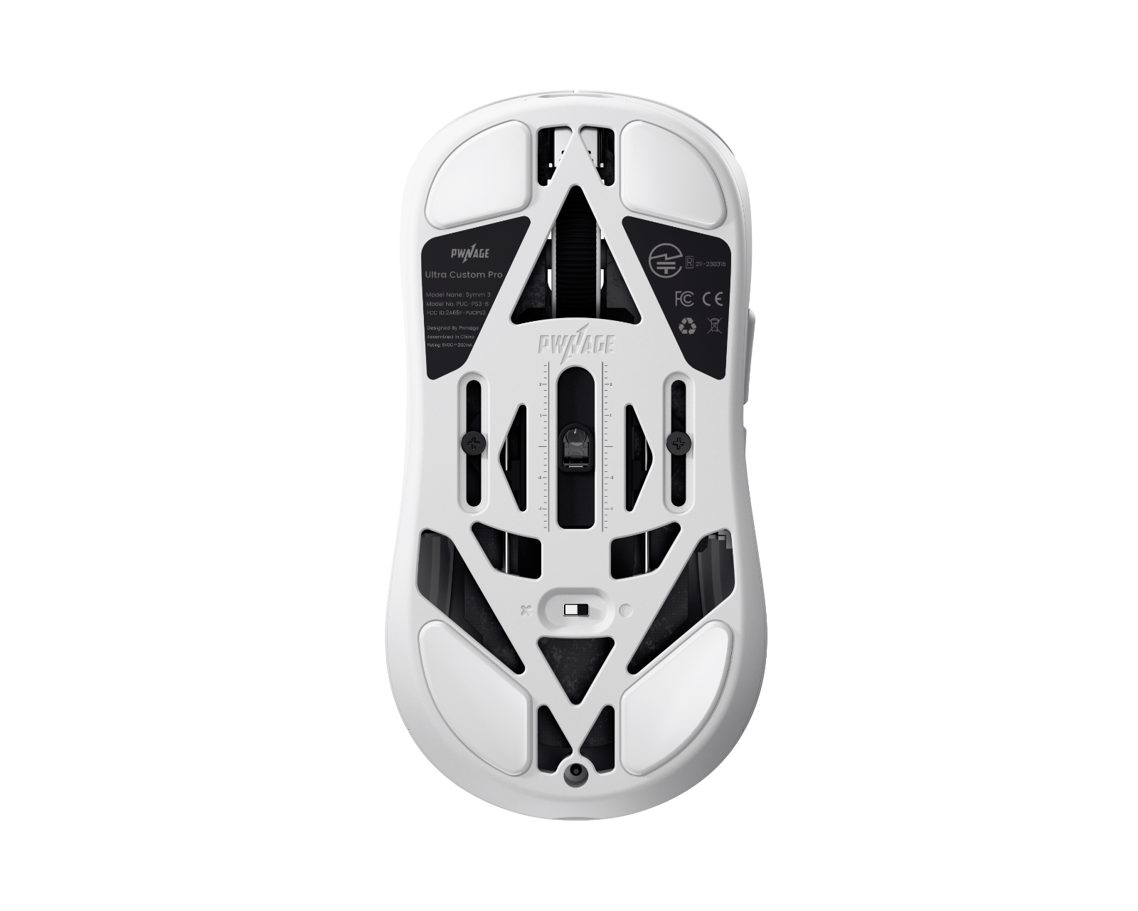Pwnage Ultra Custom Pro Symm 3 Wireless Gaming Mouse - White - us