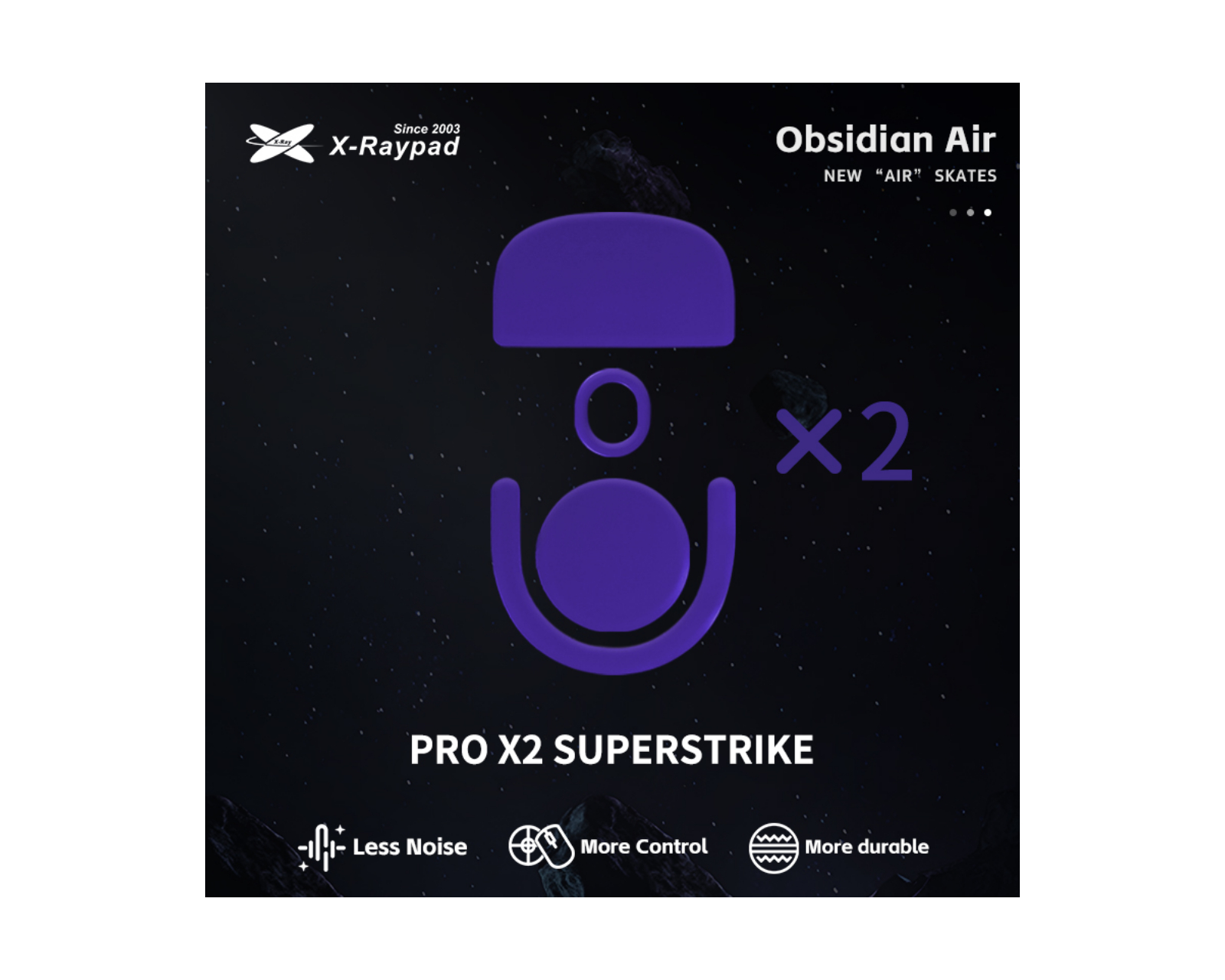 X-raypad Obsidian Air Mouse Skates for Logitech G PRO X Superlight