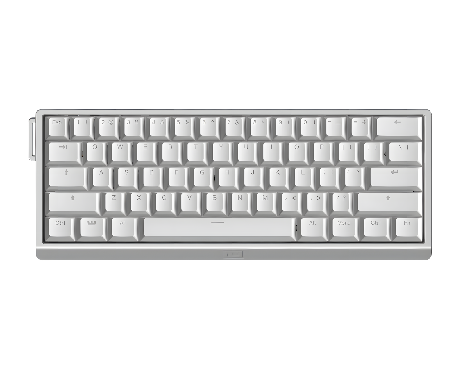 Wooting 60HE V2 Keyboard - ANSI Non Split Spacebar - Silver