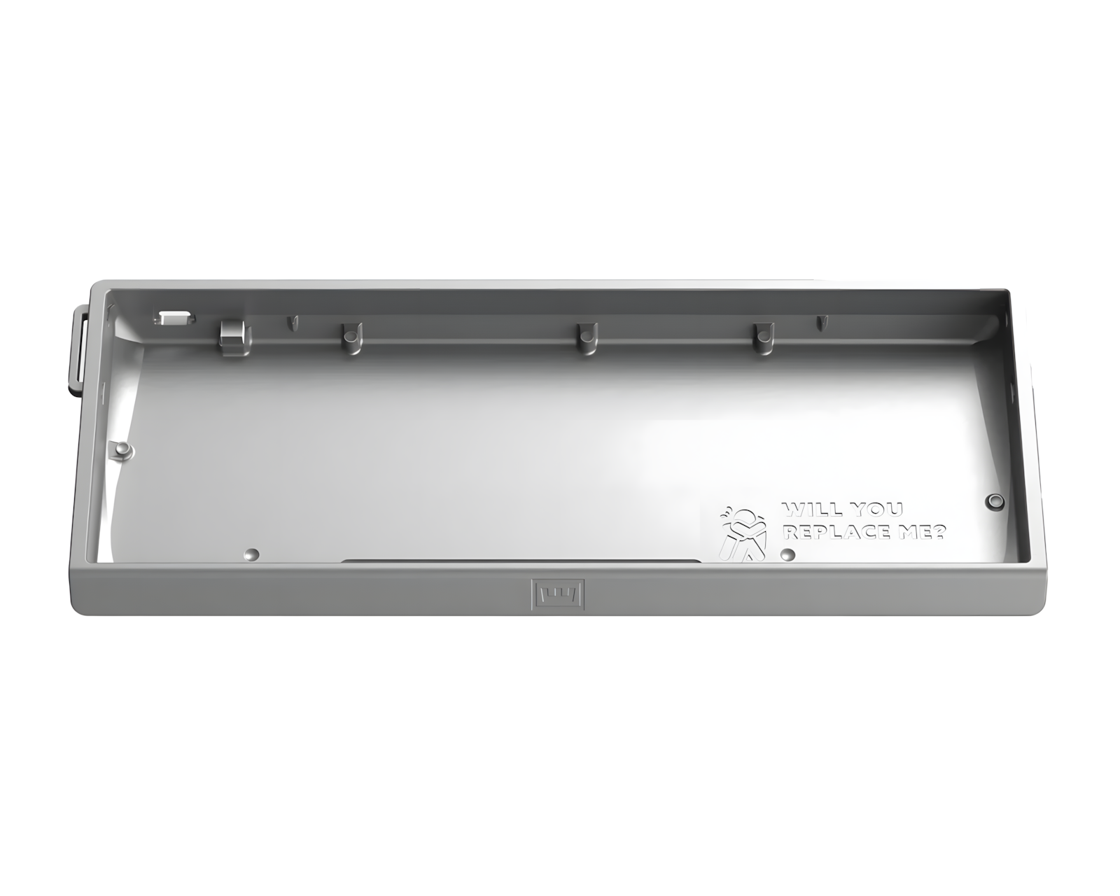 Wooting 60HE v2 Aluminum Case - Bright Silver - us.MaxGaming.com